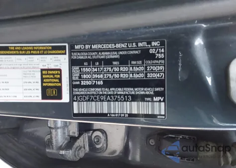 2014 Mercedes-Benz Gl 450 4Matic из США, поврежденный, VIN 4JGDF7CE9EA375513